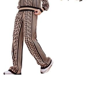 Brown and Black Geometric Track Suit LARGE/XL NEW